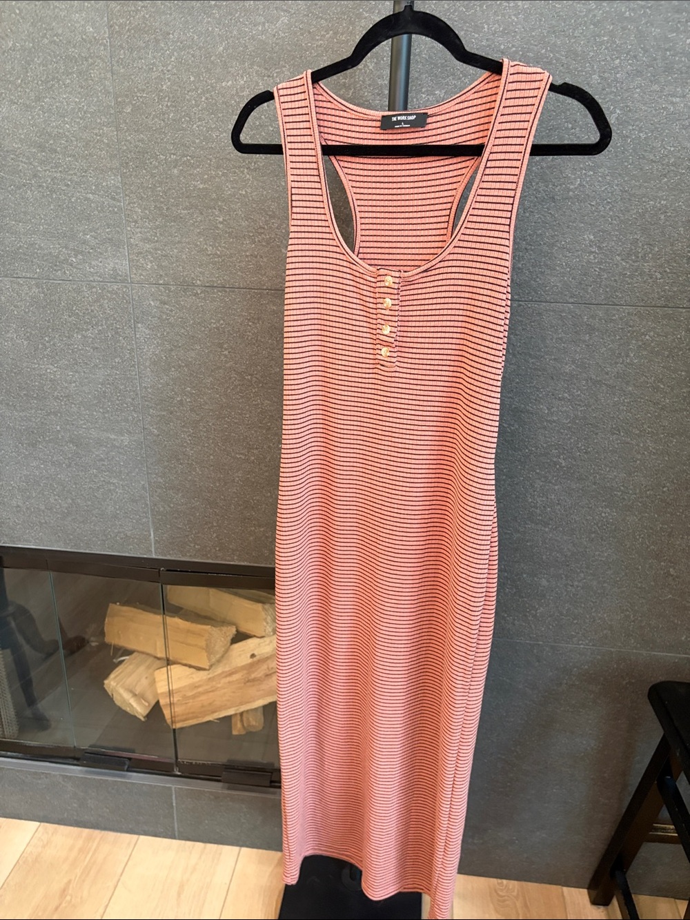 The Workshop Racerback Henley Midi Dress Size Large - Picture 5 of 13